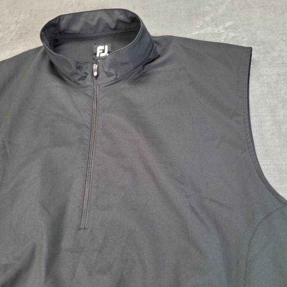 FootJoy FJ Mens Golf Vest Black 1/4 Zip Sleeveless Pullover Size XL - Picture 3 of 6